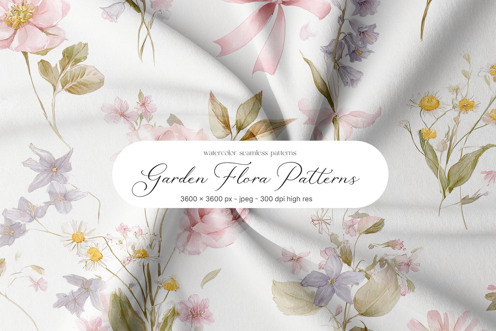 Watercolor Pastel Floral Patterns - Wild Flower Patterns - Wild Floral ...
