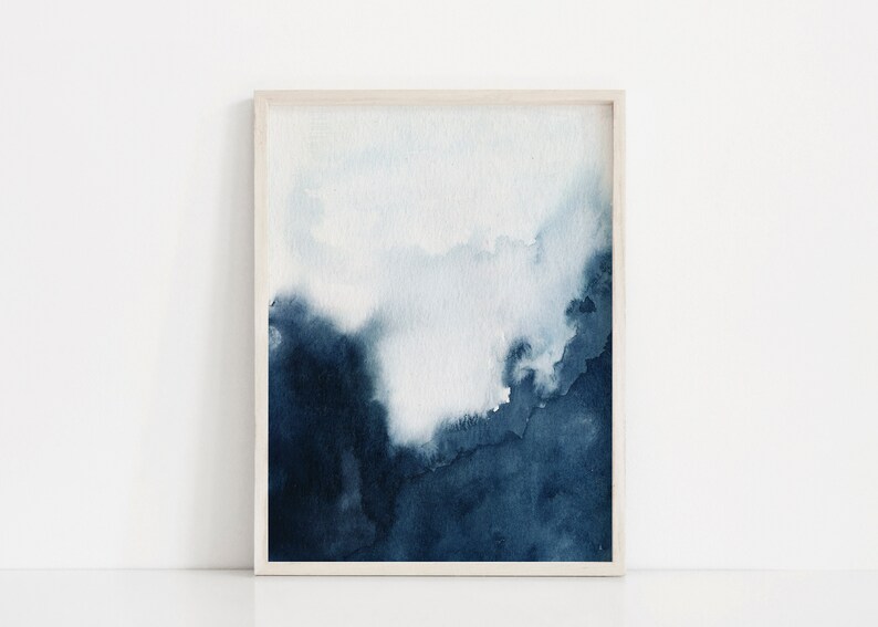 Indigo Wall Art-printable Wall Art Watercolor Wall - Etsy