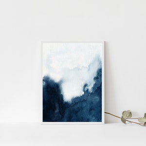 Indigo Wall Art-printable Wall Art Watercolor Wall Art-landscape ...