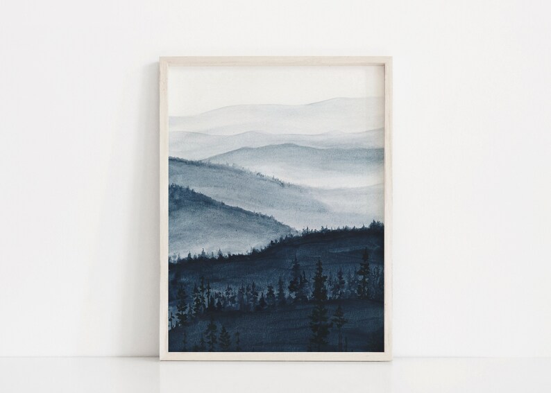 Indigo Wall Art Printable Wall Art Indigo Living Room Art - Etsy