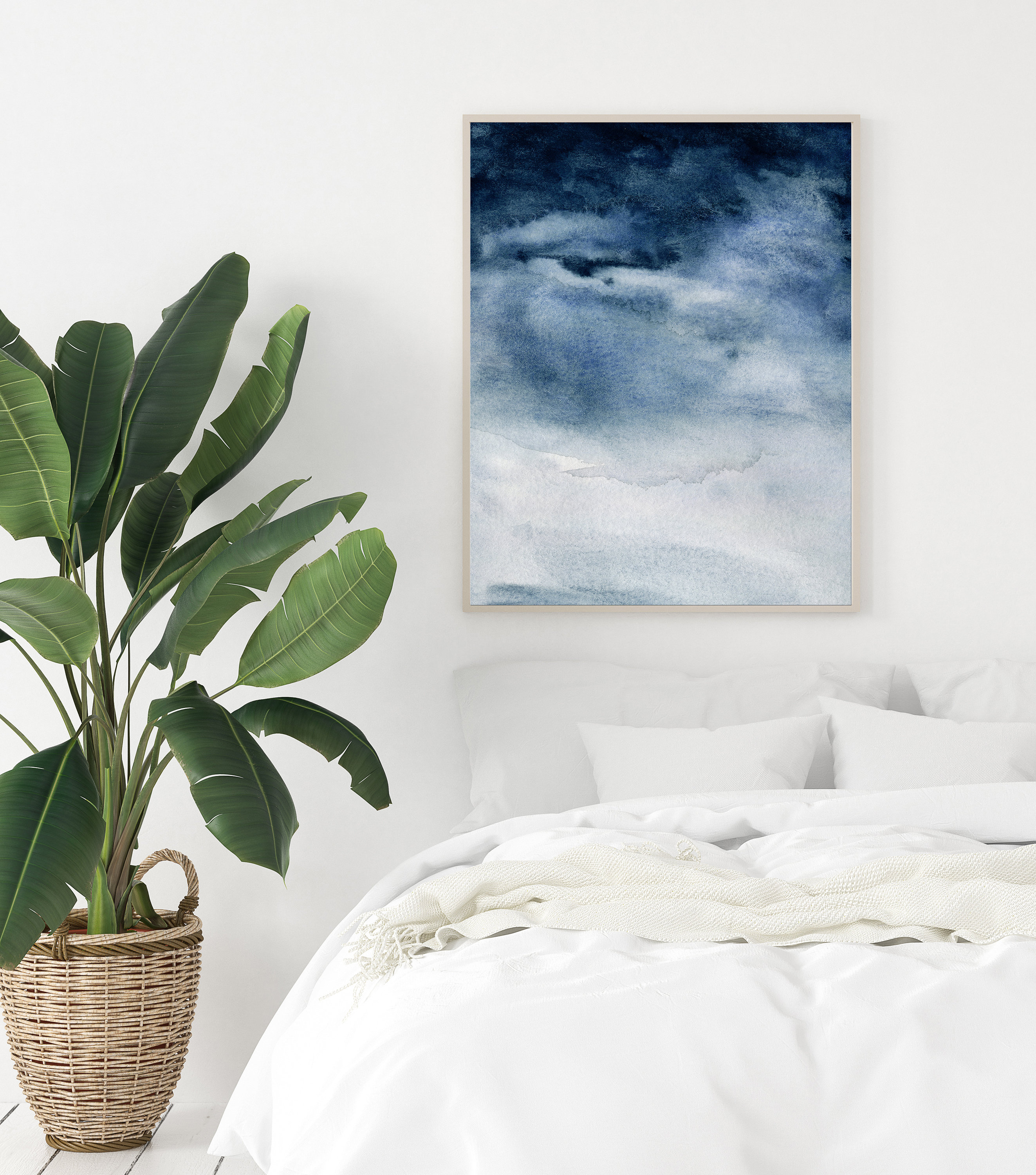 Indigo Wall Art Printable Wall Print Indigo Living Room Art Etsy UK