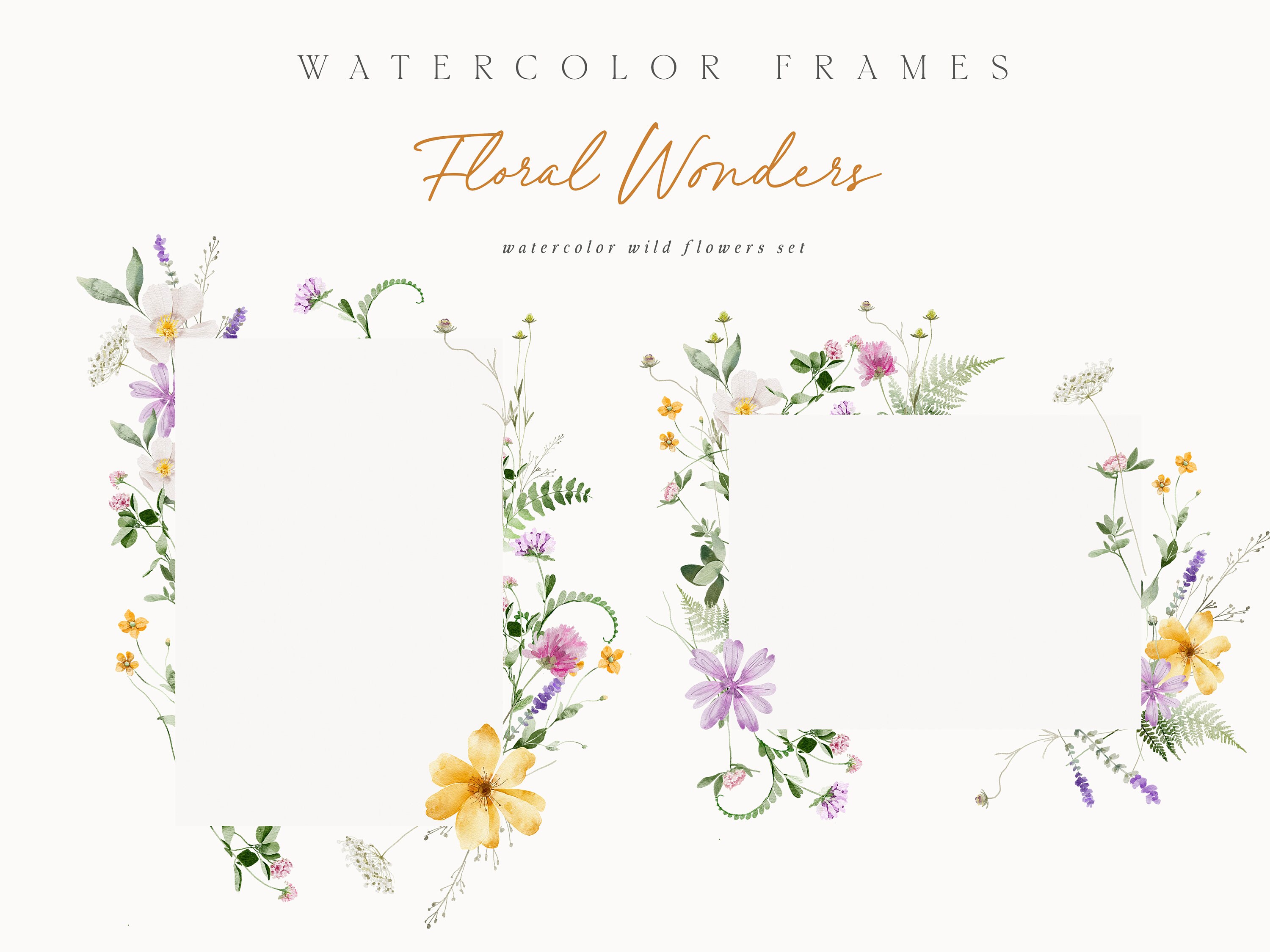 Watercolor Wild Flowers Clipart - Watercolor Clipart - Wild Floral ...