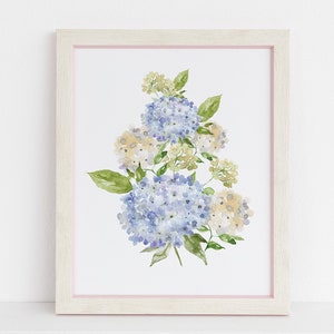 Watercolor Printable Wall Art - Hydrangea Print - Watercolor Poster - Floral Poster - Hydrangea Affiche - Floral Print - Printable Wall Art