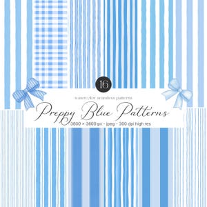 Aquarell Blaue Adrette Muster - Blaue Grandmillennial - Vintage Muster - Nahtlose Muster - Adrette Blaue Muster - Scrapbook Papier