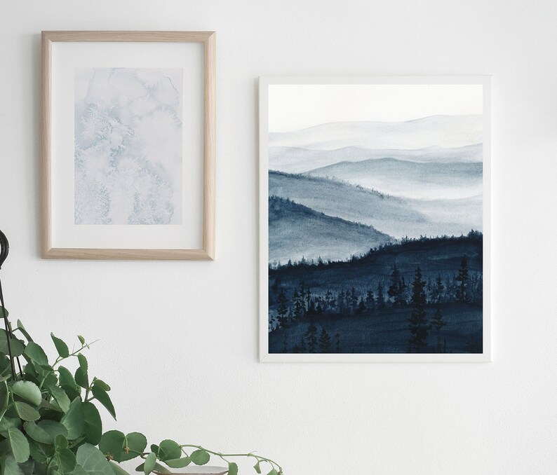 Indigo Wall Art Printable Wall Art Indigo Living Room Art - Etsy