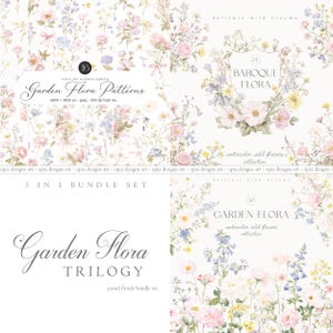 Watercolor Pastel Floral Clipart Bundle - Wild Flowers Bundle - Wild Floral Bundle - Wedding Clipart - Baroque Floral Bundle - Floral Bundle