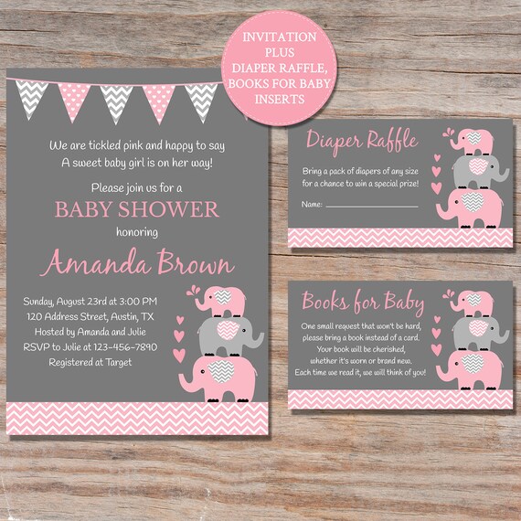etsy baby shower invitations elephant