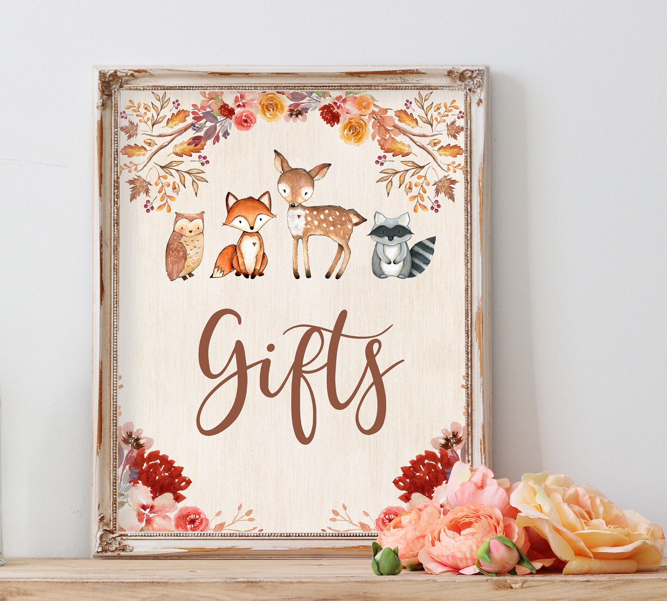 Woodland Baby Shower Gifts Sign Woodland Animals Baby Shower Etsy