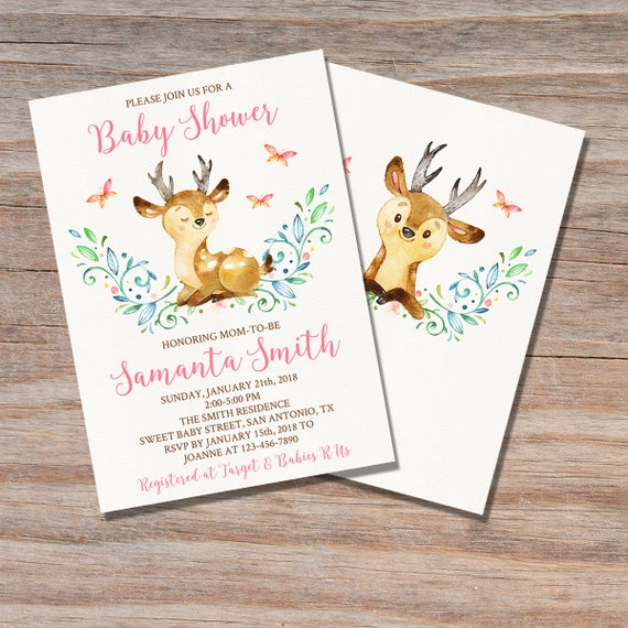 deer baby shower invitations