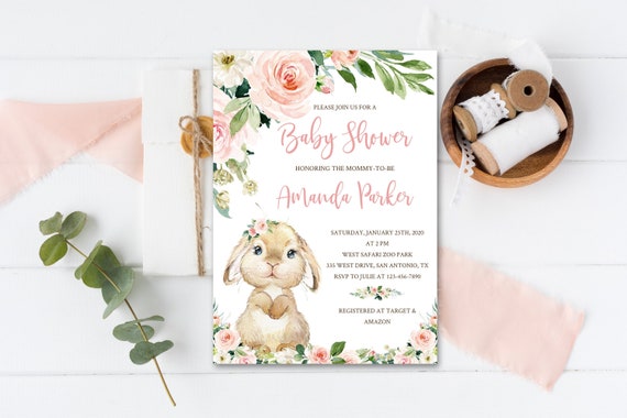 baby shower bunny invitations