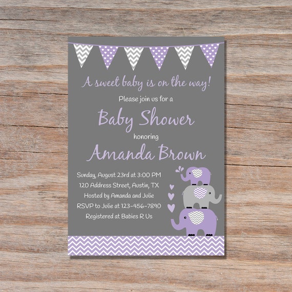 etsy baby shower invitations elephant