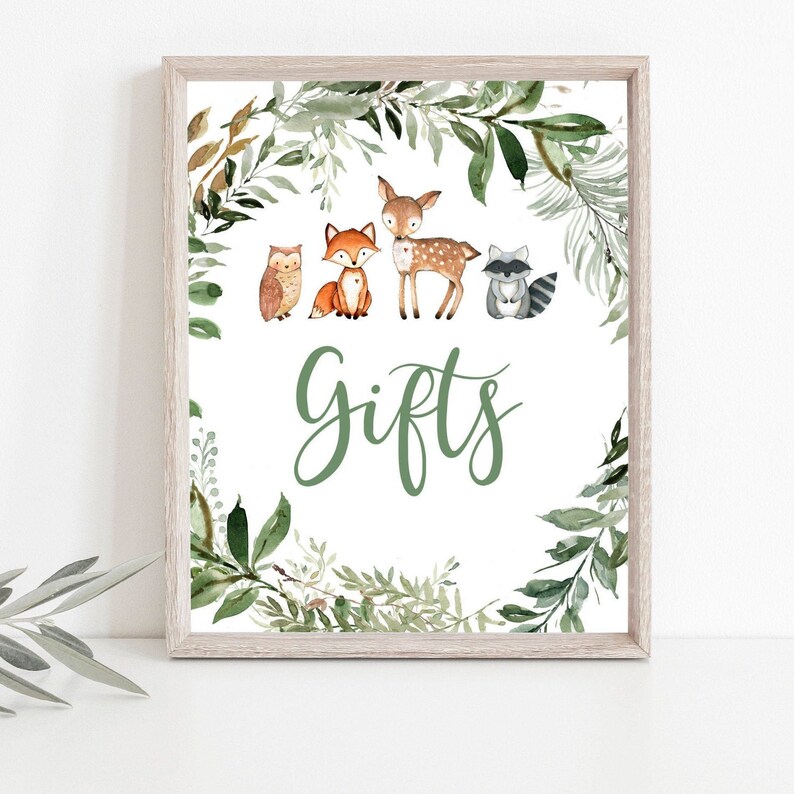Woodland Baby Shower Gifts Sign Woodland Animals Baby Shower Etsy