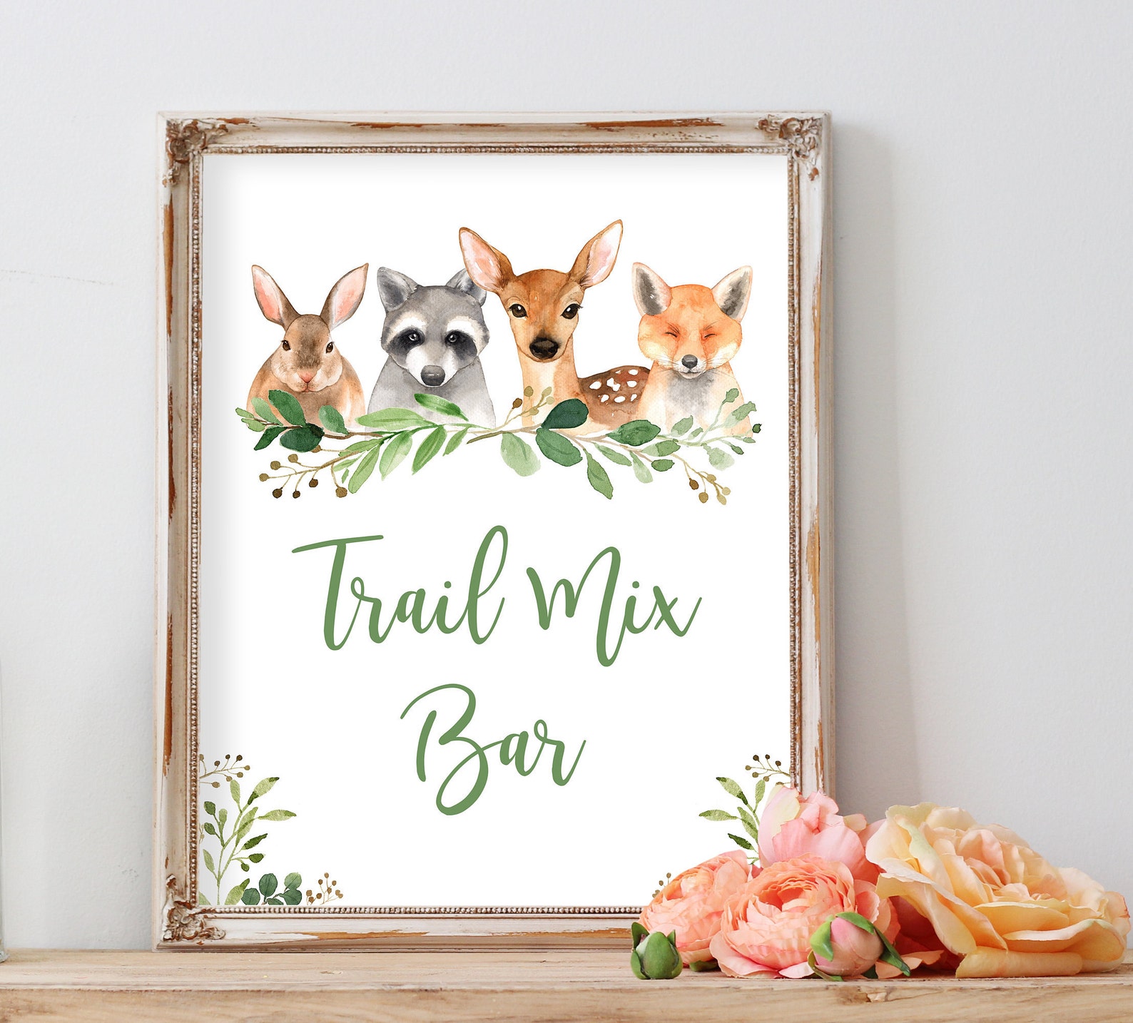 Trail Mix Bar Sign Woodland Baby Shower Trail Mix Bar Sign Etsy