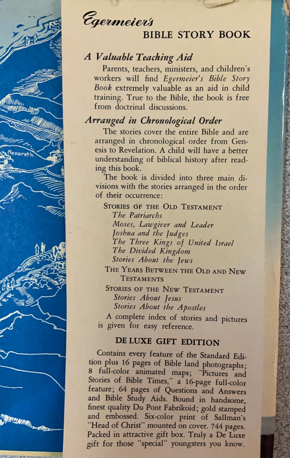 EGERMEIERS Bible Story Book Warner Press 1955 Illustrated
