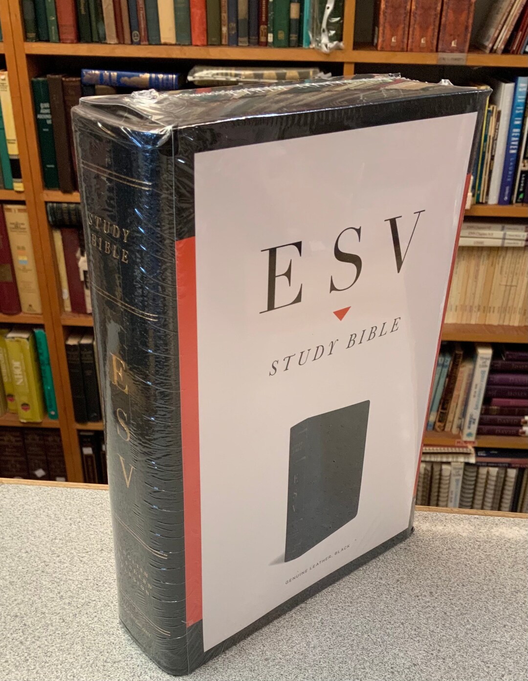 Esv PERSONALIZED ESV STUDY Bible - Full Size - Genuine Black Leather ...