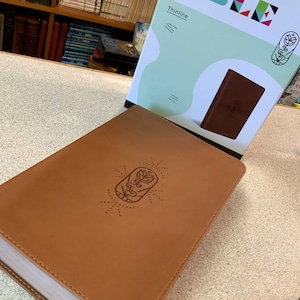 PERSONALIZED ESV KID’S Thinline Bible - English Standard - Trutone* Brown - The True Vine  Design -  Custom Engraved Name Imprint - Youth