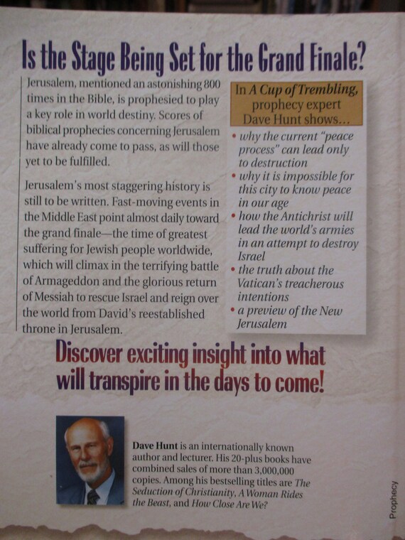Dave Hunt A Cup Of Trembling Jerusalem And Bible Prophecy | Etsy