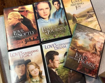 Set 6 DvDs LOVE Comes Softly - Enduring Promise - Unfolding Dream - Unending Legacy - Abiding Joy - Long Journey - Janette Oke Series - VG