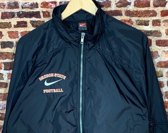 Mens Size 4XL 54 Blue Nylon by Russel Athletic KU Jayhawks Windbreaker Sideline Warmup Jacket with University of Kansas Jayhawk Patch