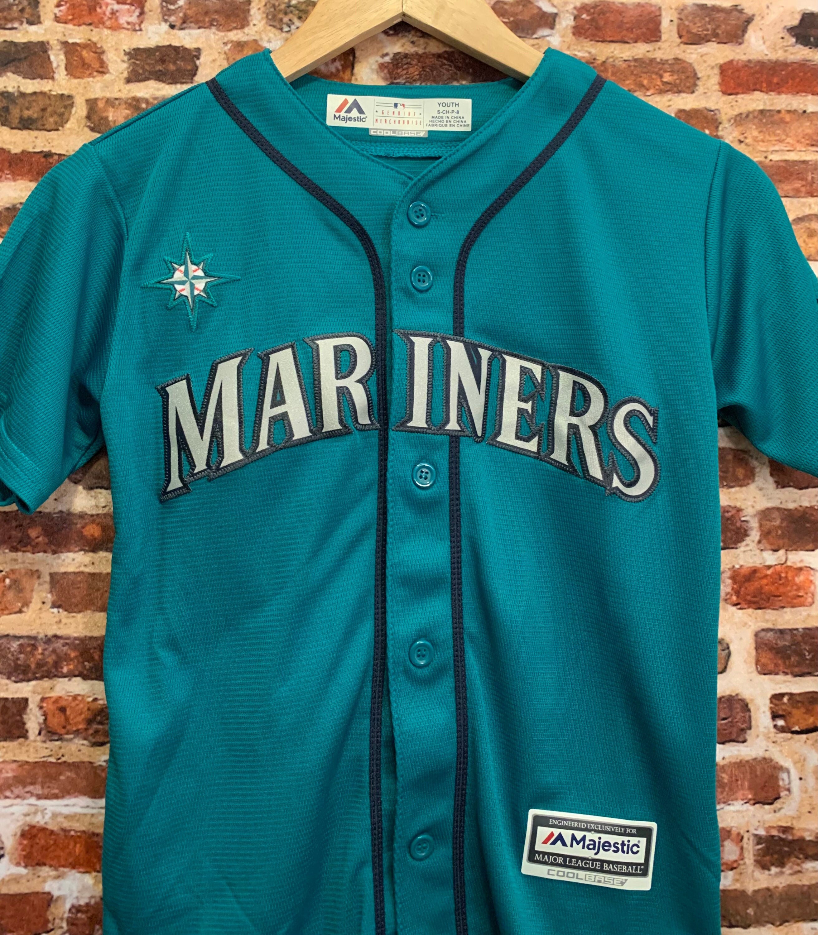 Seattle Mariners Youth Small 8Y Jersey Rare made by Majestic Etsy