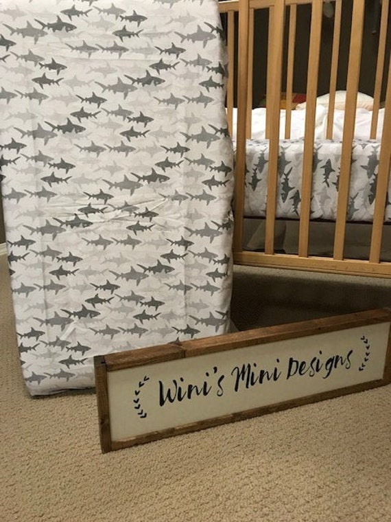Shark Bedding Nursery Set Shark Crib Sheet Ocean Bedding Etsy
