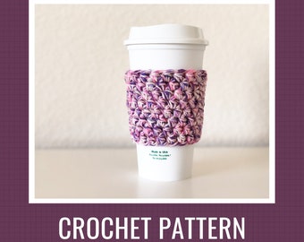 Crochet Pattern: Simple Cotton Cup Cozy // Coffee Cozy Pattern, Cup Sleeve Pattern, Crochet Cup Cozy, DIY Crochet