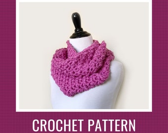 Crochet Pattern: Chunky Zesty Infinity Scarf // Women's Scarf Pattern, Loop Pattern, Crochet Cowl, DIY Neckwarmer, DIY Cowl, DIY Crochet