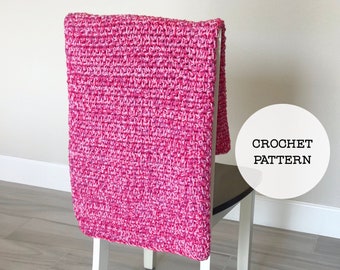 Crochet Pattern: Chunky Linen Baby Blanket