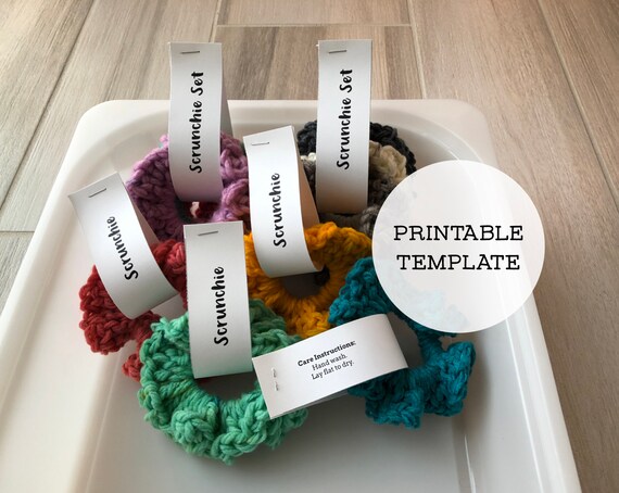 Download Printable Scrunchie Tag Template For Single Scrunchie And Etsy