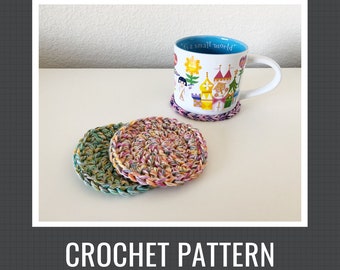 Crochet Pattern: Simple Cotton Coaster // Coaster Pattern, Mug Rug Pattern, Crochet Coaster, DIY Crochet, Circle Crochet Pattern