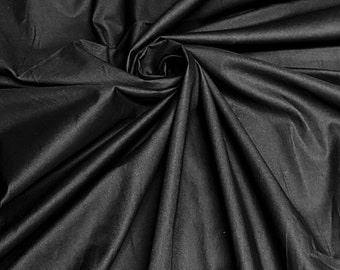 Muslin 100% Cotton Breathable Lightweight Fabric Material by the yard for Face Masks Clothing Crafting Dressmaking -Black