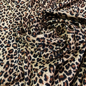 Leopard Print Poplin Cotton Fabric: 44" Wide Animal Print Material image 1