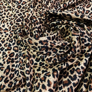 Leopard/Cheetah 100% Poplin Cotton Animal Print Fabric 44”W Material By the yard for Clothing Quilting Face Masks