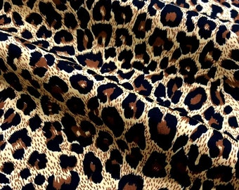 Oversized Leopard Animal Print Jersey Dusty Pink Dressmaking Fabric