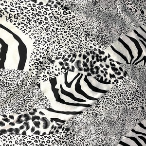 Leopard Zebra Print Faux Silk Satin Fabric: 48&amp;quot; Wide