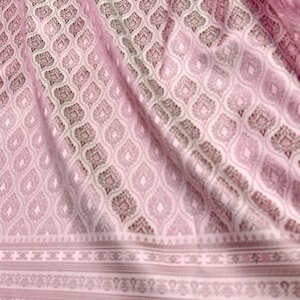 Tissu de soie artificielle traditionnel thaï-laos rose pastel pour jupes enveloppes robes décoration chemins de table bricolage