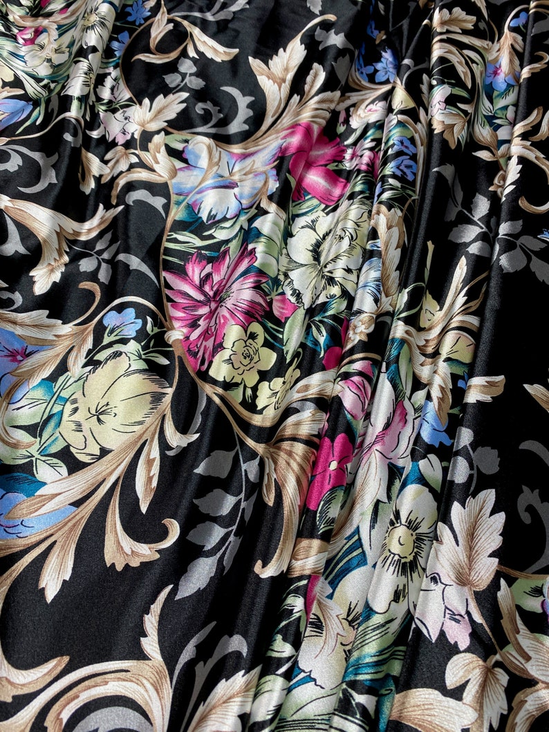 Anna Louise & Louise Odier Rose Flowers Faux Silk Satin - Etsy