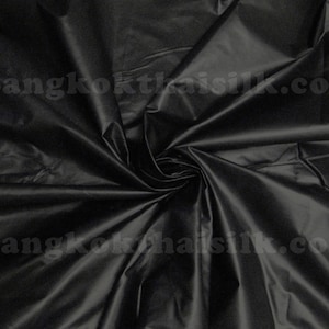 Black Polished Cotton Fabric Material 46&quot;W BTY Smooth Glossy Sheen Luster Surface