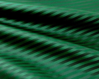 Green Striped Viscose Jacquard Woven Fabric: Cupro Bemberg for Lining DIY