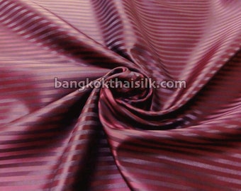 Burgundy Striped Bemberg Cupro Jacquard Fabric: 58" Wide Lining