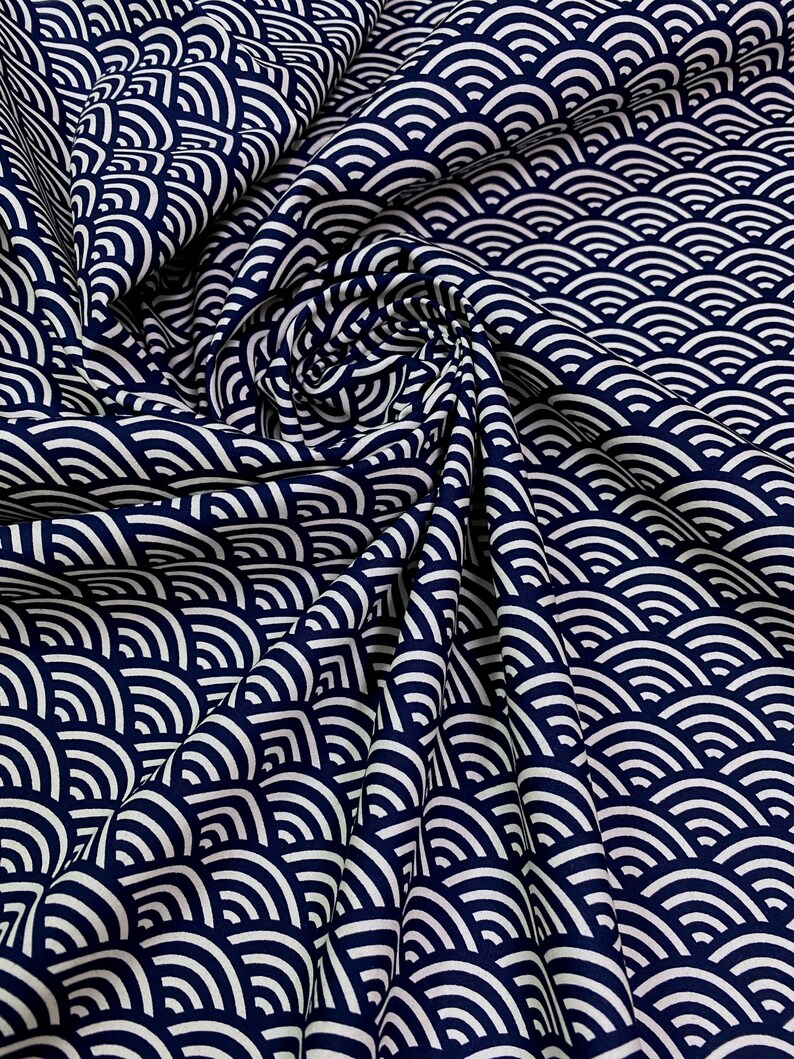 100 Cotton Oriental Japanese Fan Prints Fabric 44W Material Etsy