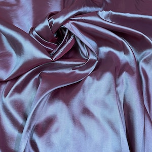 Pink Gray Taffeta Faux Silk Fabric Material 60&quot;W BTY Drapes Curtains Bridesmaids Dresses Tops Tablecloth
