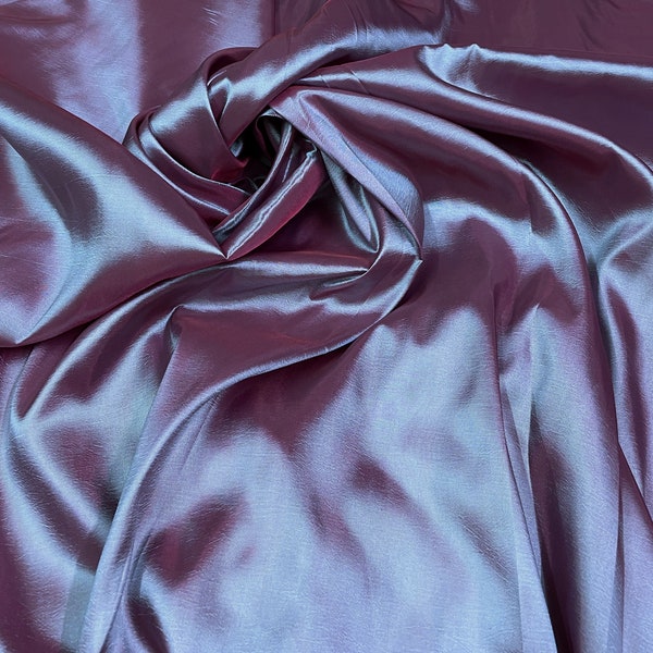 Pink Gray Taffeta Faux Silk Fabric Material 60"W BTY Drapes Curtains Bridesmaids Dresses Tops Tablecloth