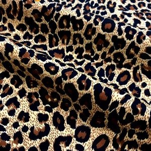 Leopard Print Poplin Cotton Fabric: 44" Wide Animal Print Material image 2