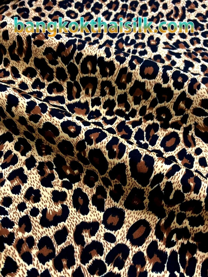 Leopard Print Poplin Cotton Fabric: 44" Wide Animal Print Material image 2