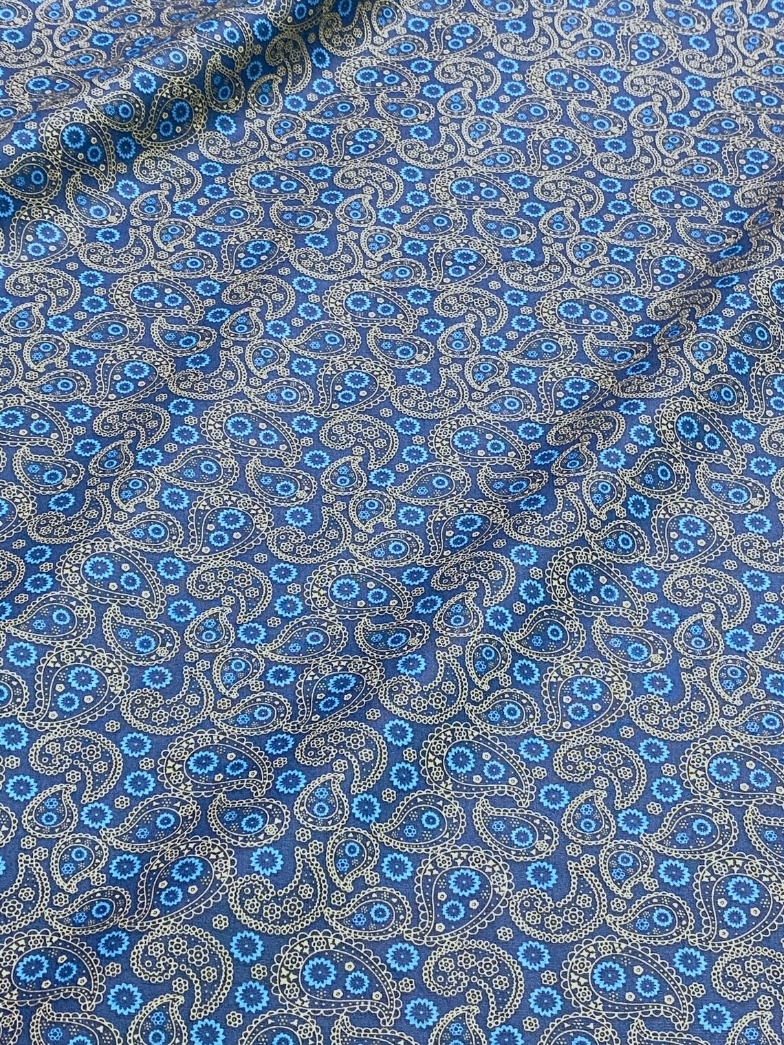 100 Cotton Paisley Print Fabric 44W Material by the Yard for Etsy