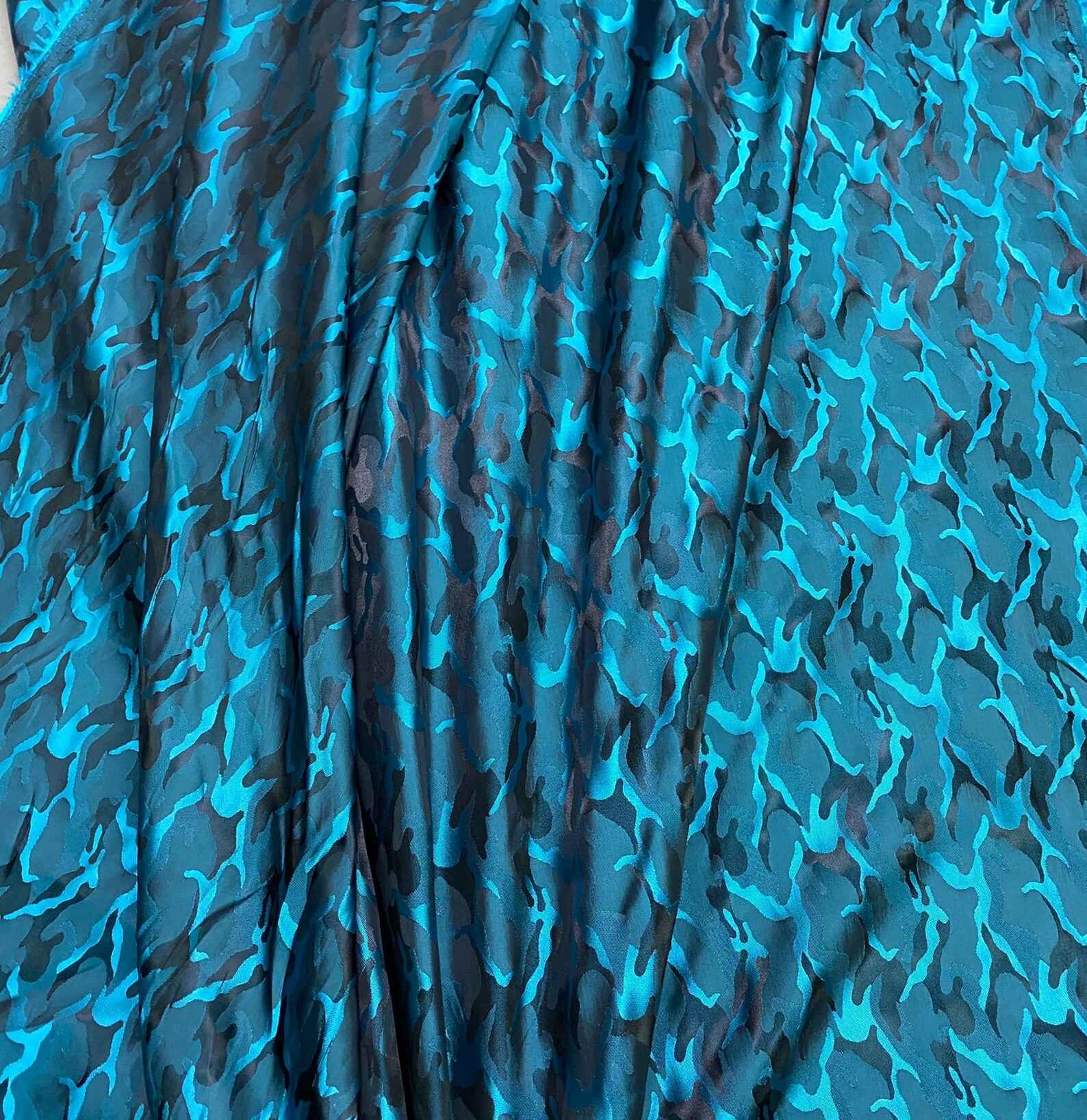 Dark Turquoise Two-tone Iridescent Army Camouflage Viscose - Etsy