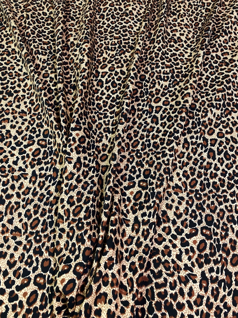 Leopard Print Poplin Cotton Fabric: 44" Wide Animal Print Material image 3