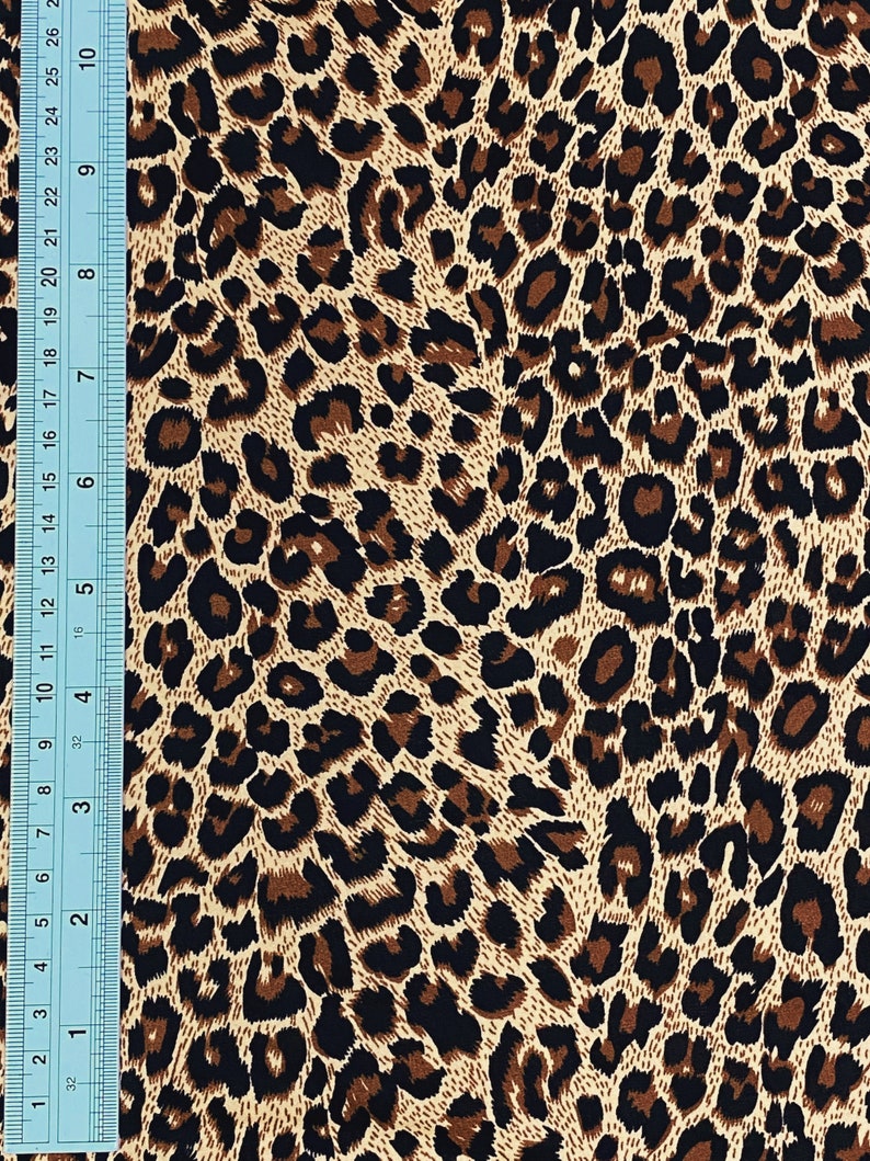 Leopard Print Poplin Cotton Fabric: 44" Wide Animal Print Material image 4