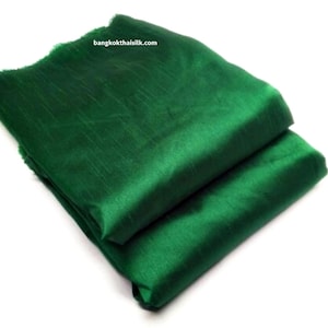 Emerald Green Dupioni Silk Fabric: Two-Tone Indian Silk, 44&quot; Wide, By The Yard